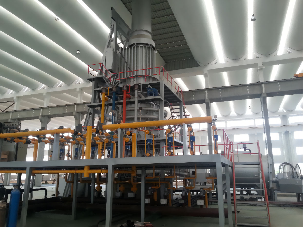 Vertical high-efficiency copper melting furnace and premixed combustion system